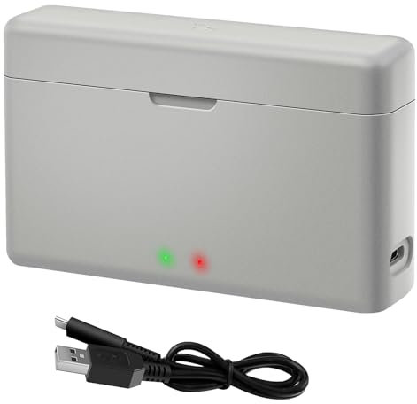 Akku Ladegerät für DJI Action 3/4, lädt 2 Batterie, mit 1m Datenkabel, Akku Ladeetui für Action3/4,Osmo Action 4 Ladestation Zubehör