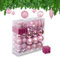 Relaxdays Set da 110 Palline di Natale, Addobbi Natalizi, Palle Opache, Lucide, Glitter, in Plastica, Decorazioni, Rosa