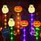 Halloween Kürbis Geister Solarlampen für Außen Garten, Solar Pumpkin Pathway Lights, Deko Outdoor Draußen