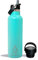 Mondello Stainless Steel Drinks Bottle (Light Blue, 750ml) Ideal Travel Water Bottle Including Both Flex Straw and Flex Cap. Hot and Cold Drinks - BPA Free