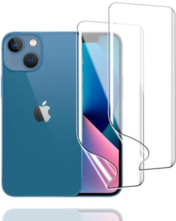 KoasVonson 2 Stück Hydrogel Folie für iPhone 13 Mini, TPU Schutzfolie Weiche HD Klar Flexible Transparente Displayschutzfolie TPU Film