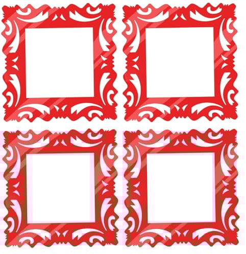 4 Stück Acryl Lichtschalter Aufkleber, Elektrischer Lichtschalter Aufkleber, Schalter Aufkleber, Rosenmuster Schalter und Steckdosen als kreative Aufkleber, dekorative Schutzhüllen 15x15cm (Rot)