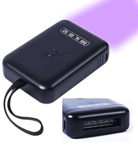 UV Lamp Hair Extensions Kit, Mini UV Lamp Hair Extension Machine With UV Lamp Lamp*1 405nm, Portable Fast Curing Hair Extension UV Glue UV Lamp Wig Extension LED UV Lamp. (Black Machine)