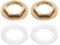 sourcing map 2Pcs Brass Lock Nuts Pipe Fitting, 1/2 Inch BSP Female Hex Locknut, Flange Single Hole Faucet Lock Nut with Silicone Washer for Kitchen Basin Sink Plumbing
