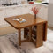 Mesa de comedor de madera maciza con estante de almacenamiento, plegable y versátil, mesa de extensión plegable de 3 formas para cocina u oficina, muebles que ahorran espacio