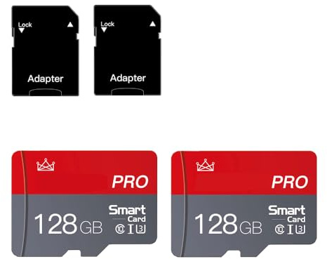 128GB Micro SD Card Class 10 Memory Cards High Speed Mini SD Card with SD Adapter for Smartphones/Camera/Tablet(2-Pack)