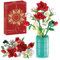 Botanicals Les Bouquet de Fleurs Roses, Set de Construction pour Adulte, 1022PCS Roses Fleur Artificielles avec Vase, Cadeau pour Fête des Mères, Anniversaire, Saint-Valentin, Amateurs de Plantes