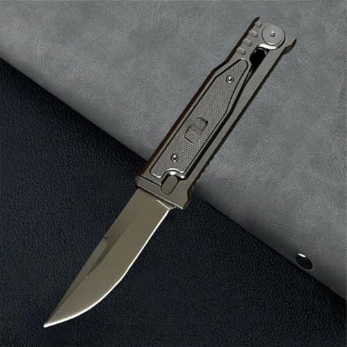 Klappmesser Taschenmesser EDC Messer D2 Stahlklinge Einhandmesser Aluminium G10 Griff EDC Tool für Outdoor Camping Wandern (Schwarz)