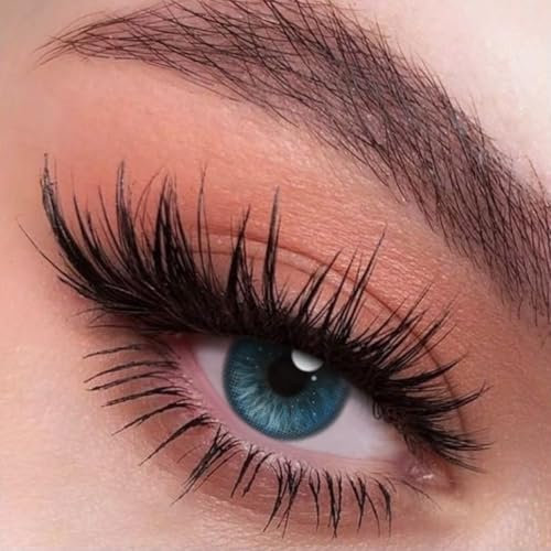 UYAAI farbige Kontaktlinsen (Grün/Blau/Grau) – Jahreslinsen 0,00 dpt, 14,2 mm deckend – Ideal für natürlichen & intensiven Look (Misty Rose Blue, 14.2, 0, Unbekannt)