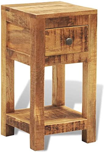 LLEZKBR Tavoli, comodini con 1 cassetto in legno di mango massiccio