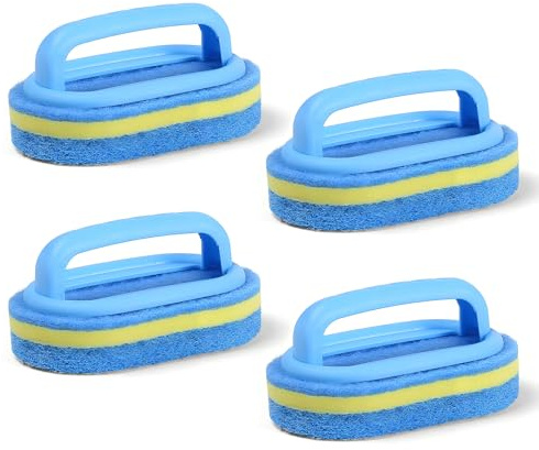 4 Reinigungsschwamm mit Griff 16.9 x 5.7 x 7.5 cm,Schwammbürste Küche,Multifunktionale Küchenschwamm,Poolbürste Pool Schwamm,Schwammbürste Magic Pool