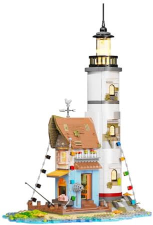 NUOJIAYING Ideas Leuchtturm Bausatz, 1806 Teile MOC Modular Building Klemmbausteine Technik, Architekturmodell zum Sammeln für die Inneneinrichtung, Bausteine Set für Erwachsene und Teenager
