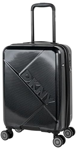 DKNY - Trolley Handgepäck Cabin Trolley Koffer Reisekoffer Hartschalenkoffer mit - Kabinengepäckgröße, Schwarz