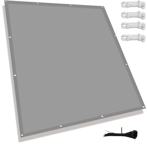 Sonnensegel Rechteckig Inkl. Befestigungsmaterial 3x5m Überdachung Plane Sonnensegel mit ösen Sonnenschutz Schattennetz inkl Befestigungsseile für Balkon Garten Terrasse, Hellgrau