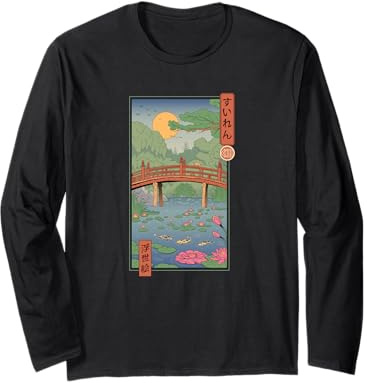 Water Lilies Ukiyo-e Long Sleeve T-Shirt