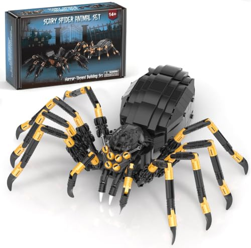 Vziimo Spider Bausteine, Tiere Klemmbausteine, 445 Teile Spinne Tier Deko Modell, MOC Kreatives Geschenk für Erwachsene und Junge Menschen ab 15+