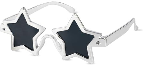 Teouuas Stern Sonnenbrille, Sternbrille Sonnenbrille, Sternförmige Brille Pentagramm Sternenbrille, Partybrille, für Kostüm Cosplay Party Erwachsene Kinder Foto Requisiten