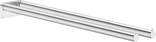 hansgrohe AddStoris S - Handtuchhalter zweiarmig, Badetuchhalter, Handtuchstange doppelt, verdeckte Befestigung, Badezimmer Zubehör, Chrom, 41787000