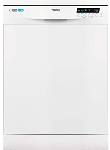 Zanussi ZDF26020WA Lavavajillas AirDry 13 cubiertos, Display LCD, Desconexión automática, 5 programas a 4 temperaturas, Motor Inverter, 47 dBA, Blanco, 60 cm
