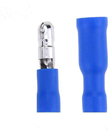 100Pcs Crimp Connectors,Electrical Connectors, Bullet Wire Connector Crimp 50 Female and 50 Male(Blue)