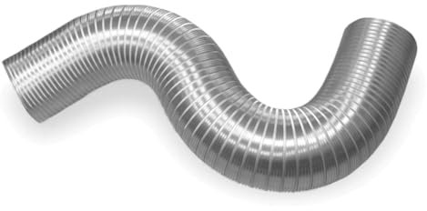 Aluminium Flexible Air Ducting Hose Pipe - Diameter: Ø 180 mm / 7.09 - Expandable to 3 metres, Bendable Design, High-Temperature Resistant up to 200°C - Easy Installation for HVAC and Hot Air Systems