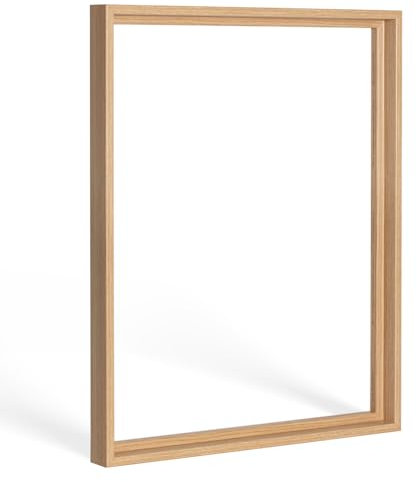 Bildershop-24 Schattenfugenrahmen mit Schattenfuge Lemgo Rahmen für Keilrahmenbilder und Leinwände 90 X 120cm Eiche Natur Dekor