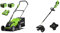 Greenworks Tondeuse à Batterie G40LM35K2X & Greenworks Tondeuse à gazon et détecteur sans fil 2en1 GD40BC (Li-Ion 40V 40cm/25cm largeur de coupe 2mm fil/couteau 5300 tr/min moteur brushless à vitesse)
