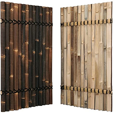 DE-COmmerce Sichtschutz aus Bambus Zaun Gartensichtschutz Zaunelement XXL Slim Nigra (BxH) 90 cm x 120 cm