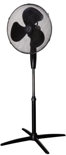 Zanussi 16 Inch, Lightweight, Pedestal Fan, 3 Speeds, Wide-Angled Oscillation, Powerful Airflow, Adjustable Height, Black - ZNPPF1621B