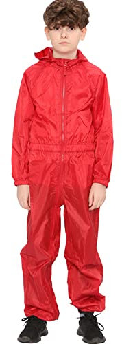A2Z 4 Kids Girls Boys Raincoat Kids Puddle Suits All in One - Rainsuit 642 Red 2-3