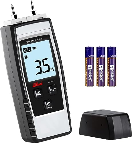 Misuratore di umidità digitale, 8 in 1 pin, misuratore di umidità per legna da ardere/legno/cartongesso/legno/mattone/intonaco/pavimento/carta – rilevatore di perdite d'acqua e tester