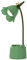 QIANGUANG Niedliche LED-Schreibtischlampe, Kawaii-Schreibtischzubehör, Blume, Vogel-Tischlampe, USB wiederaufladbar, 3 Farbmodi, stufenloses Dimmen, berührungsempfindlicher Schalter (grün)