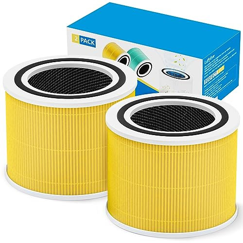 Core 300 Pet Care Replacement Filter for LEVOIT Core 300/ Core 300S/ Core 300-P/Core 300S-P/Core P350 Air Purifi-ers, 3-IN-1 HEPA Filter, Compared to Part# Core 300-RF, Yellow (2 Pack)