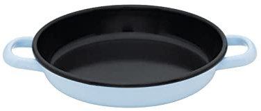 Riess, 0409-028, Eier- und Servierpfanne Ø 22cm, BACKEMAILLE BLAU, Blau, Emaille, Vol. (rec.): 1,0 Liter, Made in Österreich, LBH: 30,1x23,4x4,3cm, 0,732kg, Eierpfanne, Emailliert, Kratzfest