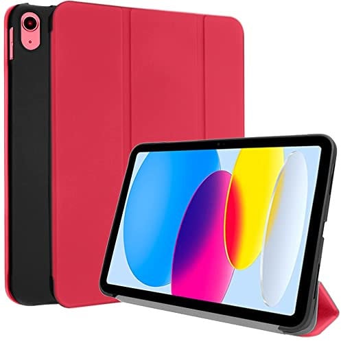 TECHGEAR Smart Coque pour iPad 11 2025 (A16, 11 Pouces) iPad 10 2022 (10,9 Pouces) [11e/10ème Génération], [réveil/Sommeil] Coque Smart Case Stand Trois-Pli avec Protection d'Angles - Rouge