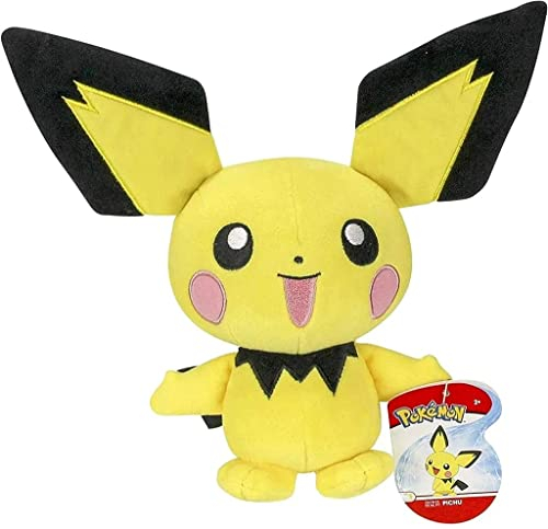 Arkero-G Kompatibel für Pokemon Plüsch-Figur Pichu 20cm Spielzeug - Kuscheltier + Pikachu Karte Soft Sleeves