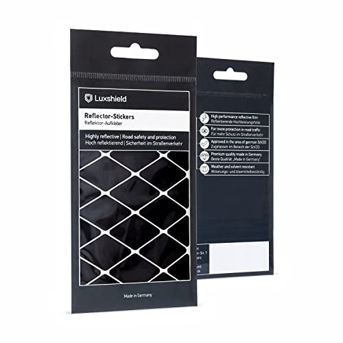 Luxshield Reflektoren Sticker Set - Rauten groß - für Fahrrad Roller Kinderwagen - Reflektoren Fahrrad - Reflektoren Kinder