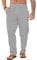 LVCBL Herren Baumwoll Leinen Hose lockere Passform Leicht Elastischer Bund Yoga Strandhose Hellgrau 3XL
