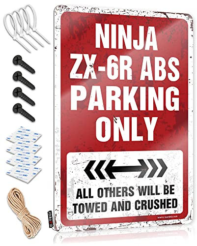 Bar Open Metallschild Ninja Zx-6R Abs Parking Only Blechschild Home Sweet Home Schild Dekor (Größe: 20 x 30 cm)