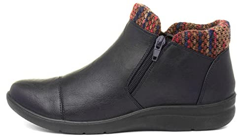Cushion Walk Grace Womens Navy Ankle Boots - Size 5 UK - Blue