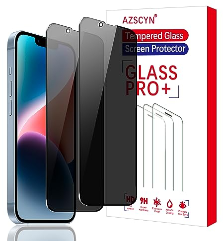 AZSCYN [2 Stück] Sichtschutz Schutzfolie für iPhone 14 Plus/13 Pro Max 6.7-Inch Schutz Glas Sichtschutz Privacy Zubehör, 9H Härte, Anti Spy, Kratzfest, blasenfrei