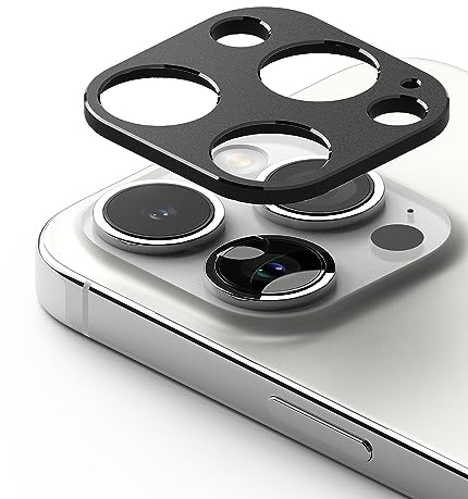 Ringke Camera Styling Kompatibel mit iPhone 15 Pro Max und iPhone 15 Pro Kameraschutz Aluminiumrahmen Kameraobjektivschutz - Black
