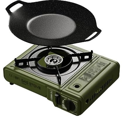 Réchaud à cassette de camping en plein air, mini réchaud à dos, réchaud à gaz portable dans une valise, réchaud de terrain extérieur, marmite de camping