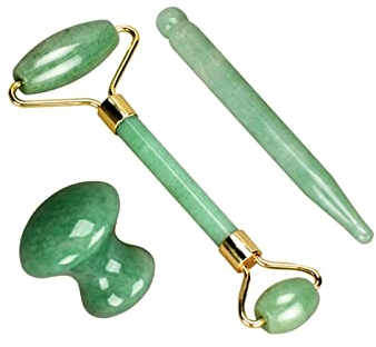 nezih Jade-Pilz-Massage-Stein-Grün-Massagerolle Cellulite-Falten-Augen-Akupunkturpunkt-Schönheits-Werkzeug-Gesundheitspflege 1St (Color : Orange)