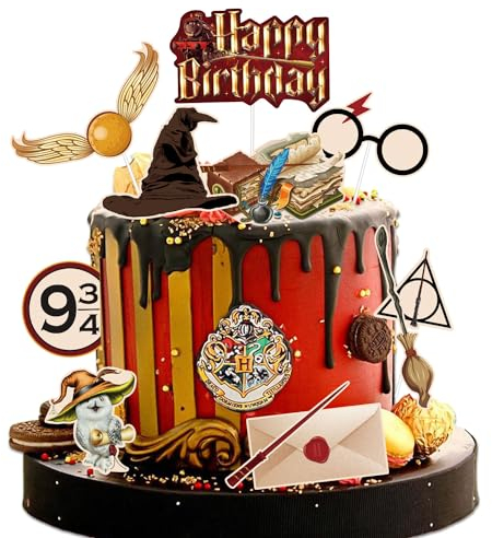 Lahe Magier Tortendeko Set für Geburtstag - Wizard Kuchen Deko für Junge Mädchen Birthday Party Dekoration - Magical Wizard (11 Stück)
