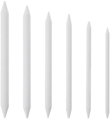 PATIKIL Art Blenders, 6 Size Paper Art Blenders Blending Stump Sketch Art Drawing Pencil for Artist Drawing Shading, White