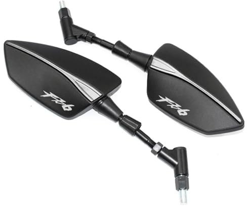 MOOWI Espejo con Manilla de Barra para Yam&AHA FZ6 FZ6N FZ6S FZ6R FAZER S2 Espejo retrovisor de Motocicleta Extremos de Manillar Espejos Laterales Ajustables Vista Trasera Universal (Color : Silver)