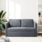 Hommdiy Bodensofa mit Schlaffunktion Klappsofa mit Schlaffunktion Schlafsofa Couch mit schlaffunktion 122x204x55 cm Samt (Dunkelgrau)