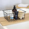 Cesta de Metal Negra Organizadora con Rejilla para Cocina o Baño Factory 28x22x12 cm (Negra)