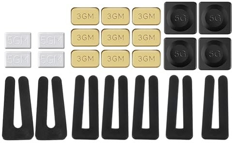 PATIKIL Kit de Equilibrado de Aspas para Ventilador de Techo con 7 Juegos con 7 Clips de Equilibrado de Plástico 8 Pesos de 5G y 9 Pesos de 3G Tono Dorado/Negro/Blanco